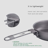 Boundless Voyage Sartén ultraligera de titanio con mango plegable para camping, sartén de titanio Ti15170B