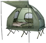 Semptec Urban Survival Technology Cama de Camping: Tienda Doble 4en1, Cama de Campamento, 2 Sacos de Dormir de Invierno, Colchón, Proteccion Solar (Cama de Campamento con Tienda)