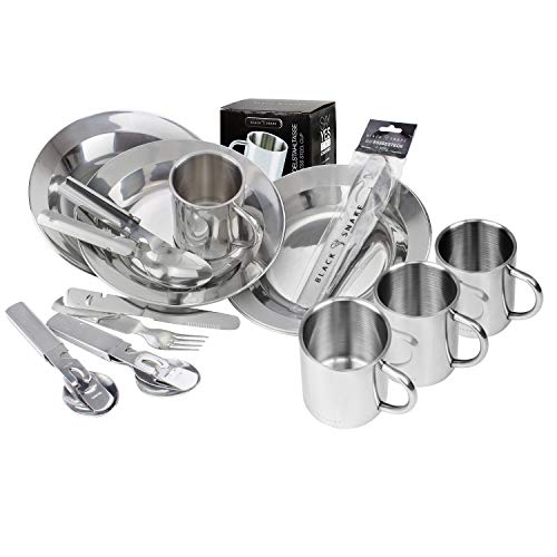 Acero Inoxidable Vasos Y Platos Para Camping Vajilla Camping Set