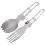 Set tenedor y cuchara plegable Spork Titanio senderismo y camping