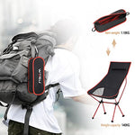 WOLTU Silla de Camping Silla Plegable Ultraligera y Portátil con Bolsa de Transporte, Silla para Acampar Fácil Transporte, para Playa,Pesca y Acampada Soporta hasta 140 KG Rojo + Negro CPS8133rt