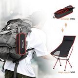 WOLTU Silla de Camping Silla Plegable Ultraligera y Portátil con Bolsa de Transporte, Silla para Acampar Fácil Transporte, para Playa,Pesca y Acampada Soporta hasta 140 KG Rojo + Negro CPS8133rt