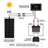 Placa Solar de 100W 12V flexibles monocristalino fotovoltaico PV Solar Célula Solar Ideal Para Cargar de 12 Volt de Baterías