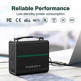 Generador de Energía Solar SWAREY, Generador Solar Portátil 166Wh Salidas AC/DC/USB/Tipo-C Estación de Energía con Batería de Litio