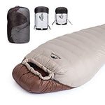 Naturehike Snowbird Saco de Dormir Momia Invierno Engrosamiento al Aire Libre Camping Ultraligero Plumón de Pato Saco de Dormir (Marrón 560G)