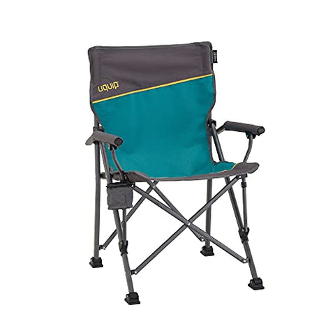 Uquip Roxy - Silla de Camping con portabotellas - Estructura Estable de hasta 120 kg - Azul