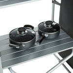 tectake 800747 Cocina de Camping, Aluminio, Plegable para Exteriores, Patas Ajustables, Compartimentos, Negro, Incl. Bolsa de Transporte - Varios Modelos (Tipo 1 | No. 403344)