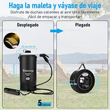 Tadomoe Ducha Portatil, Ducha Camper 5 Galones/20L con Bomba de Ducha Portátil, Bolsa Ducha Camping con Boquilla Práctica, Indicador de Temperatura, Ducha Solar para Playa, Camping, Senderismo, Viaje