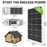 Placa Solar de 100 Watts de 12 voltios aplicable para autocaravana, campervan, caravana, hogar,