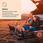 Klarstein Camping Gas, Cocina de Gas Butano Portátil, Cocina Campin para Interior y Exterior, Hornillo con Tubo para Viajes y Acampadas, Sin Batería, Acero Inoxidable, 2 Quemadores, con reductor
