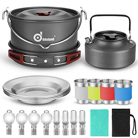 Odoland - Kit de Cocina para camping, 22 piezas