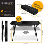 Kesser® Mesa de Camping Plegable, Mesa de Camping con Marco de Aluminio, Tablero Enrollable, Mesa Plegable con Ajuste de Altura Incl. Bolsa de Transporte con Correa, 120 x 70cm - bis 30 kg