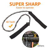 Overmont Sierra de Cadena de Cable Mano Manual (130cm-48dientes) Kit de Supervivencia para Camping Senderismo al Aire Libre con Bolsillo