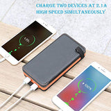 Cargador Solar 25000mAh Power Bank Portátil con 2 Ports 2.1A Output Batería Externa Impermeable con 4 Paneles Solar para Smartphones Tabletas