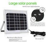 Kit de Placa Solar y Foco Led Solar Exterior 60 LED con Batería 4000mAh Panel Solar ENCENDIDO/APAGADO Automáticamente IP66 Impermeable, Lámpara Solar para Jardín, Calle y Garaje