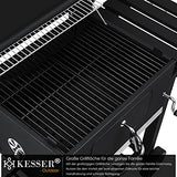 KESSER® Grill, Carro de Parrilla de carbón XXL con Tapa, Ruedas, Mango de Acero Inoxidable, Rejilla y termómetro, Carro de Parrilla de carbón Grande, Barbacoa, Camping, terraza, jardín. (Schwarz)