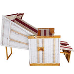 TecTake 800805 Sillón de Playa, Tumbona, Hamaca para jardín XXL, Banco Doble con toldo + Funda + 4 Cojines (Blanco/Rojo)