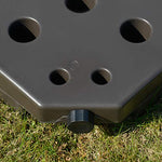 Outsunny Base para Sombrilla en 4 Partes Rellenable de Arena y Agua Desmontable para Jardín Patio al Aire Libre 100x100x10,5 cm Café