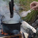 Set tenedor y cuchara plegable Spork Titanio senderismo y camping
