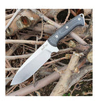 JEO-TEC Nº39 - Nuevo CELTIBERO - Cuchillo Supervivencia Caza Monte bushcraft Camping Outdoor Campo - Funda de Piel con pedernal y Piedra afilar incluidos - Acero MOVA 58 - Fabricado en España