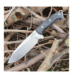 JEO-TEC Nº39 - Nuevo CELTIBERO - Cuchillo Supervivencia Caza Monte bushcraft Camping Outdoor Campo - Funda de Piel con pedernal y Piedra afilar incluidos - Acero MOVA 58 - Fabricado en España
