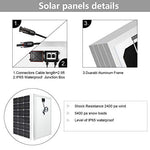 Placa Solar de 100 Watts de 12 voltios aplicable para autocaravana, campervan, caravana, hogar,