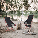 WOLTU Silla de Camping Silla Plegable Ultraligera y Portátil con Bolsa de Transporte, Silla para Acampar Fácil Transporte, para Playa,Pesca y Acampada Soporta hasta 140 KG Rojo + Negro CPS8133rt