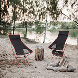 WOLTU Silla de Camping Silla Plegable Ultraligera y Portátil con Bolsa de Transporte, Silla para Acampar Fácil Transporte, para Playa,Pesca y Acampada Soporta hasta 140 KG Rojo + Negro CPS8133rt