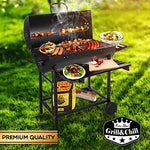 Five - Star Grill & Chill Barbacoa Carbon - para Jardín Exterior BBQ con 2 Estante Plegable, parrilla cromada 71×35 cm, GC0002