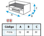 Imex El Zorro Cajón para barbacoa con parrilla de inox, 72 x 40 x 33 cm, GRIS, 71516