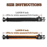 HONYAO Pulseras de Paracord, 2 Piezas Mini Kit de Supervivencia con Cuerda, Silbar, Brújula, Pedernal, y Raspadorpara para Acampar y Senderismo Aire Libre