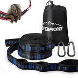 Overmont 2 Pcs Hamaca Correas para Arbol Colgante Cuerda de Hamaca Accesorios Sujetar Cinturón de Suspensión 280cm*5cm con 2 Ganchos Mosquetones Soporta 300 Kg con 18 nodos