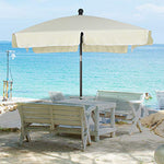 Outsunny Sombrilla Rectangular Grande Parasol con Ángulo Ajustable para Patio Terraza o Jardín 198x130x240cm En Color Beige
