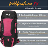 MONTIS WILDNATURE 38L, Mochila para deportes / senderismo, protección contra la lluvia, suficiente espacio para excursiones de senderismo más largas, adecuada como mochila para ciclismo (38L - Baya)