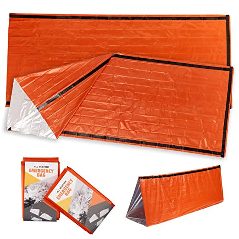 Bramble - 2 Premium Saco de Dormir de Emergencia - Sacos de Vivac - Manta Termica Supervivencia