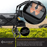 Kesser® Carro de Mano Plegable Modelo GTS-9100 con Techo, Carro de Transporte Plegable con 2 Sistemas de Cinturones de 3 Puntos, neumáticos de Goma Maciza de 360Ḟ (Schwarz/Grau)