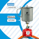 Alpin Loacker Juego de cocina de gas – Hornillo de gas para camping con olla de titanio, hornillo ligero de camping para exteriores, 750 ml, sin cartucho de gas