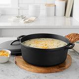 Amazon Basics - Horno holandés de hierro fundido pretratado con asa doble, 6,62 l