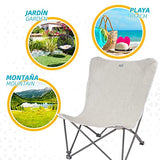 Aktive 62638 - Sillón plegable exterior camping, playa, jardín | Medidas 78x76x91,5cm |Incluye asa de transporte | Soporta hasta 115kg | Sillas plegables, silla exterior, camping