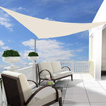 Outsunny Toldo Vela 5x5x5m Triangulo Color Crema Sombrilla Parasol Terraza Jardin Camping