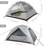 Forceatt Tienda De Campaña 3 Personas, con 100% A Prueba De UV/Viento/Impermeable, Tienda de Techo de Doble Capa Portátil Ultraligera, para Trekking, Camping, Playa, Aventura Etc