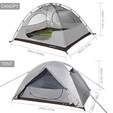 Forceatt Tienda De Campaña 3 Personas, con 100% A Prueba De UV/Viento/Impermeable, Tienda de Techo de Doble Capa Portátil Ultraligera, para Trekking, Camping, Playa, Aventura Etc