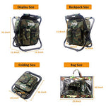 Zology Silla Plegable Acampa Taburete Mochila con Refrigerador Bolsa de Picnic, Camuflaje Portátil Senderismo Bolsa de la Tabla de Asiento para Pesca de Interior Aire Libre Recorrido Playa Barbacoa