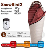 Naturehike Snowbird Saco de Dormir Momia Invierno Engrosamiento al Aire Libre Camping Ultraligero Plumón de Pato Saco de Dormir (Marrón 560G)