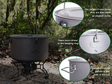 Boundless Voyage Pote de Titanio al Aire Libre de 1300ml con Tapa Tapa de asa Plegable Acampar Senderismo Picnic Ultraligero Botella de Agua portátil Taza Spork (1300ml)