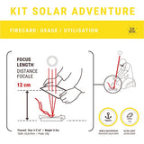Solar Brother - Adventure Kit - Fuego Solar y pirograbador - Código Morse - Iniciador de Fuego FIRECARD + Espejo SREFLECT + Bolsa Protectora Amarilla