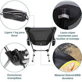 smartpeas Silla De Camping Fabricada En Robusto Poliéster 600D Y Aluminio - Ligera Y Plegable - Accesorio De Camping con Bolsillos Laterales + Tapete De Playa & Bolsa De Transporte