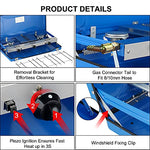 Camplux JK-5330 Hornillo a Gas Portátil, Estufa de Gas de Tres Quemadores, para Camping o Festivales, Gas Butano/ Propano, 4,5kW