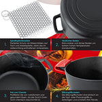 KESSER® Horno holandés 2 en 1, olla de hierro fundido 4,8 l y sartén 1,8 l quemados, listo para usar incl. libro de cocina, cacerola de doble función, tapa/sartén para cocina, camping