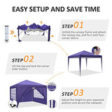 COBIZI Carpa de jardín 3x3m Cenador Plegable Gazebo Impermeable con 4 Paredes, Protección UV 50+, Ajustable en Altura, Pabellon de Jardin Plegable Event Shelter para Patio/Camping/Playa/Fiestas